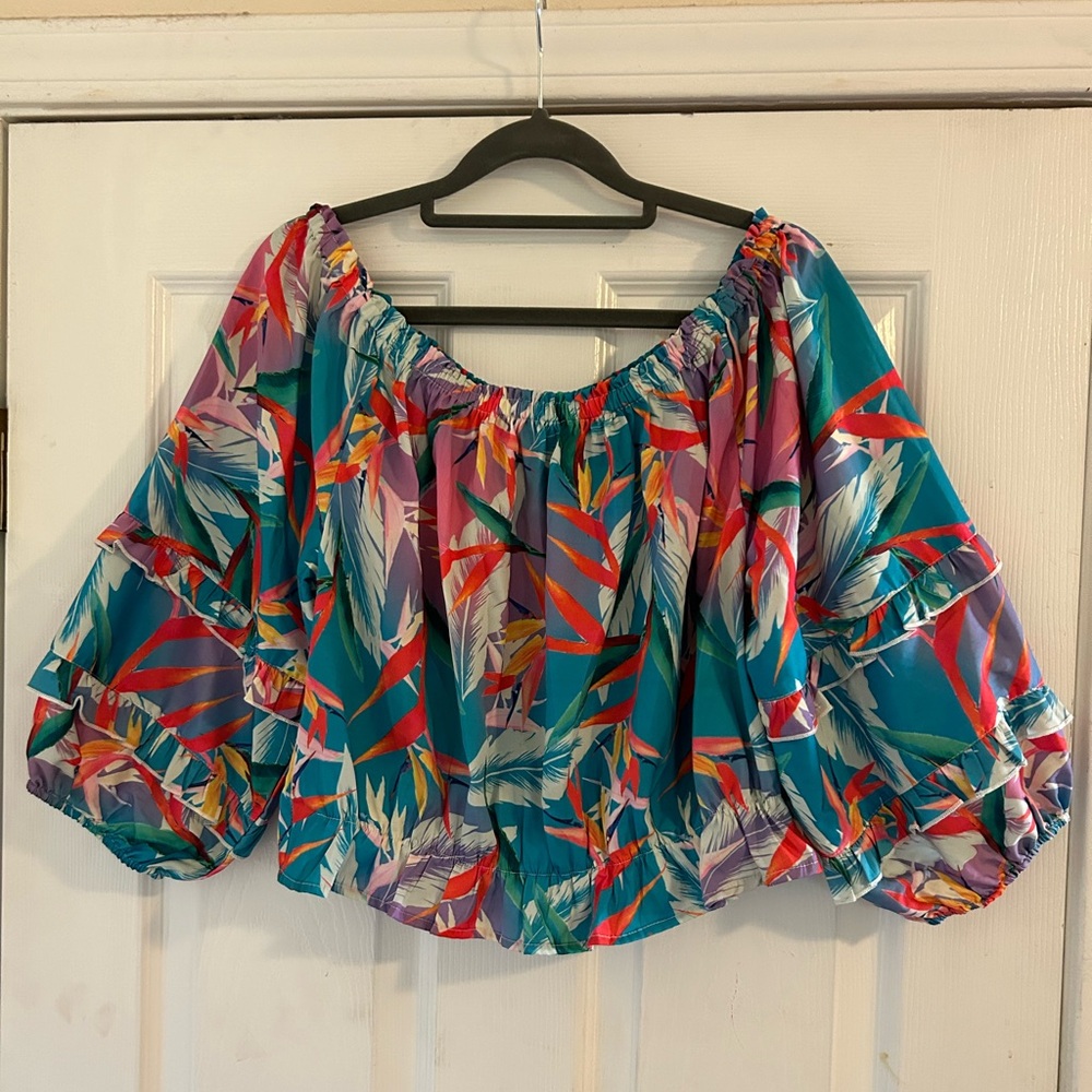 Rachel Zoe Birds of Paradise Cropped Top